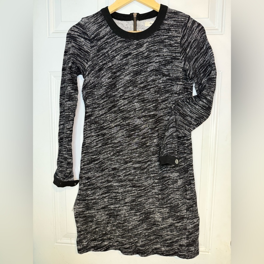 Madewell Black and Gray Cuffed Sleeve Sweater Dress